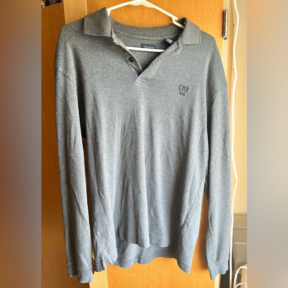 IZOD Unisex Sweater/Shirt, M, Dark Gray